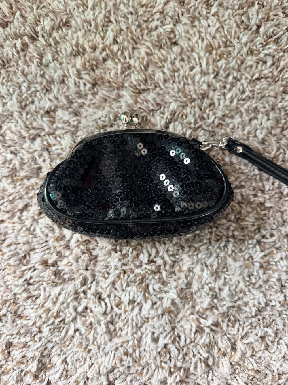 Black Sequin Wristlet Clutch